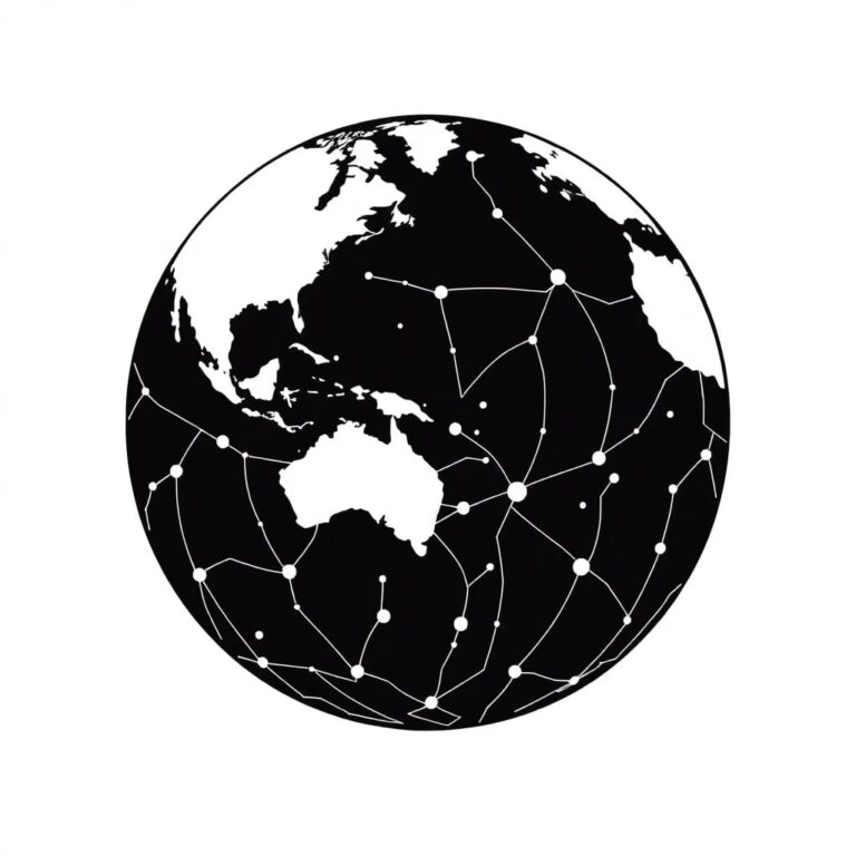 A holographic globe with interconnected neural networks pulsating beneath its surface, displaying real-time data streams and shifting trade routes.