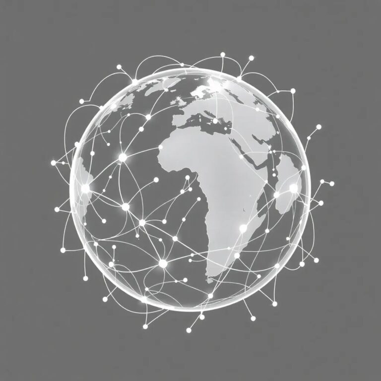 A dynamic, multi-layered holographic globe with interconnected neural networks pulsating across its surface, displaying evolving standards and regulations in real-time.