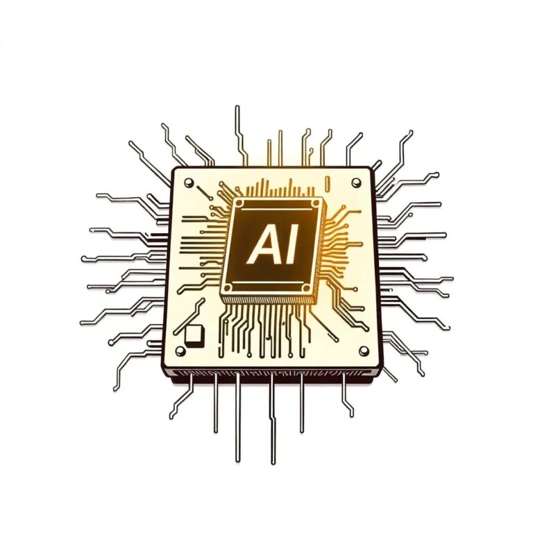 A shattered digital circuit board with a glowing, fragmented AI chip