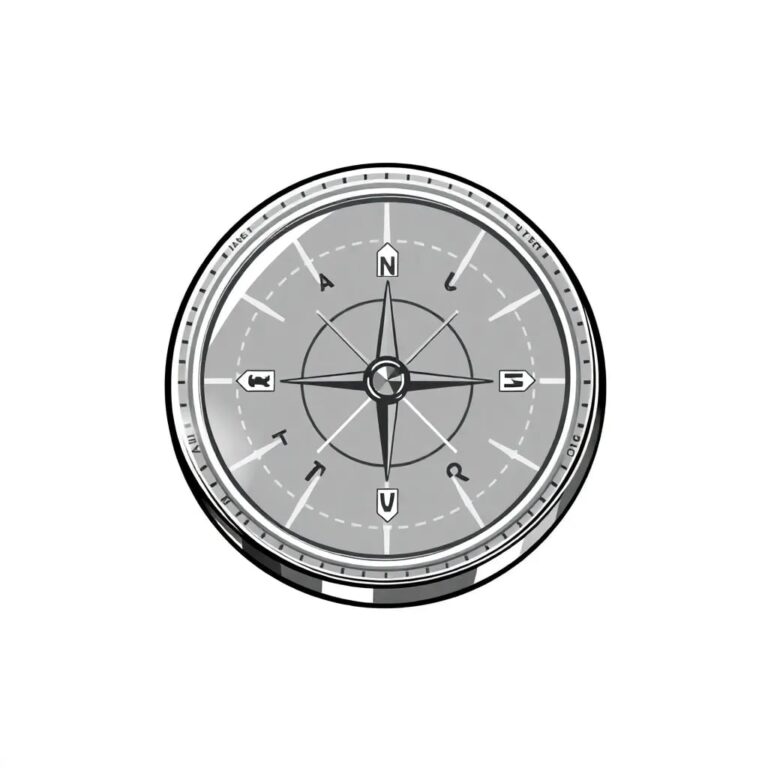 A futuristic, semi-transparent compass with a digital display that constantly shifts between different routes and algorithms, symbolizing the dynamic and evolving nature of AI-driven regulations.