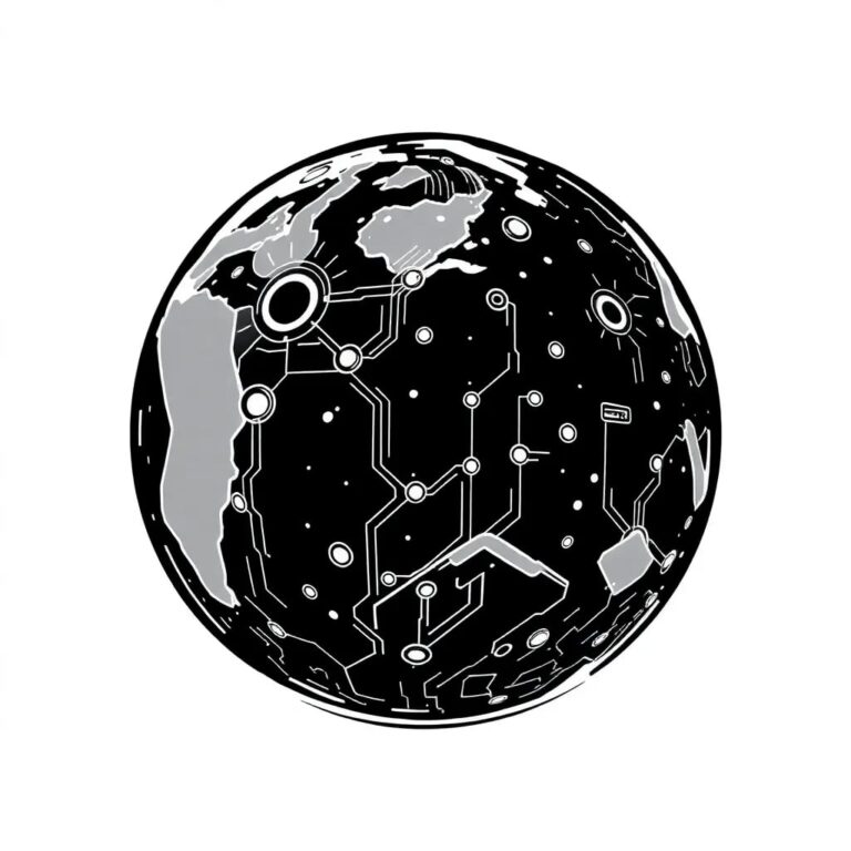 A holographic globe with pulsating digital circuits and AI-driven weather patterns