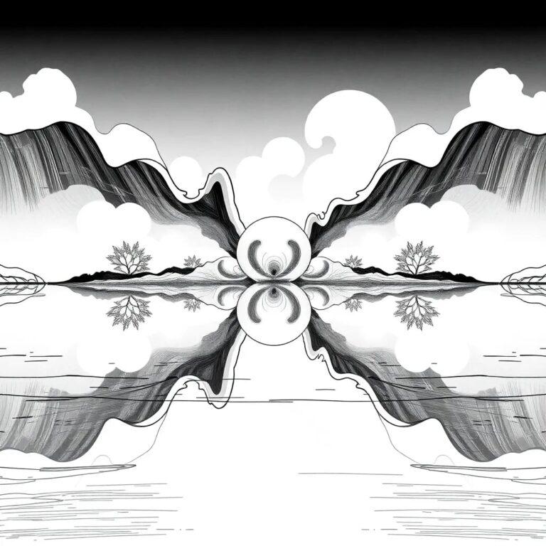 A fractal mirror reflecting an ever-changing digital landscape