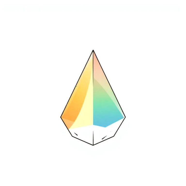 A crystal prism that refracts light into a spectrum of colors, each color representing a different aspect of AI management: materiality, measurement, and reporting.