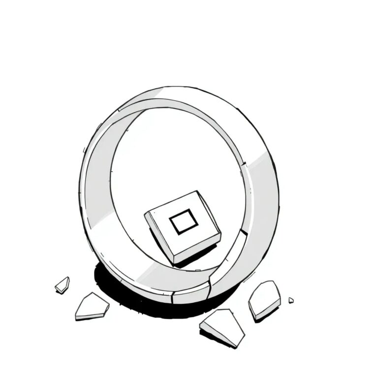 A shattered wedding ring with a microchip embedded in one of the fragments