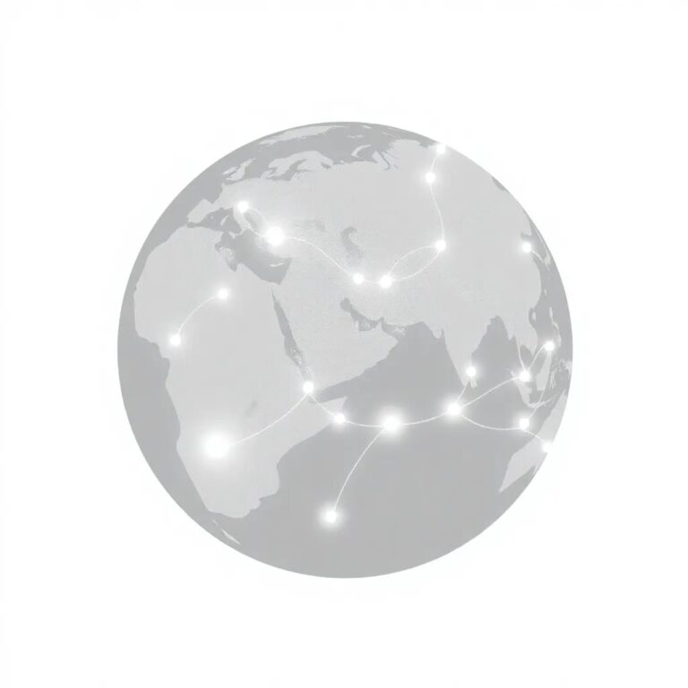 A globe with interconnected neural networks glowing beneath its surface, highlighting different regions with varying intensities of light to represent the dynamic and complex nature of cross-jurisdictional AI risk management.