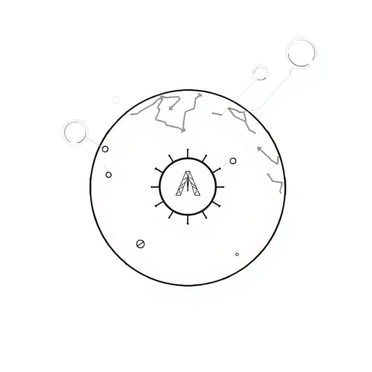 A digital globe with interconnected neural networks pulsating across its surface, displaying real-time data flows and AI governance metrics.