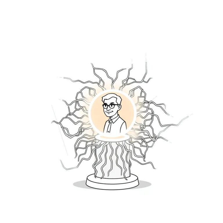 A futuristic, intricately designed AI neural network sculpture with a central, glowing node representing Prof. Ashutosh Sharma, surrounded by pulsating, interconnected pathways symbolizing the integration of his expertise into Algo8 AI's advancements.