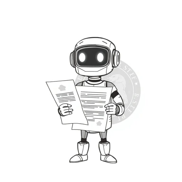 A futuristic, semi-transparent chatbot avatar holding a digital contract that morphs into a legal document as it interacts with a glowing, circuit-board-like California state seal.