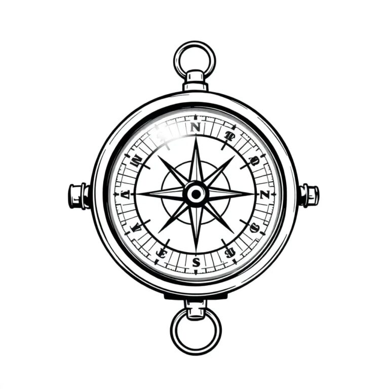 A vintage European compass with a digital display overlay