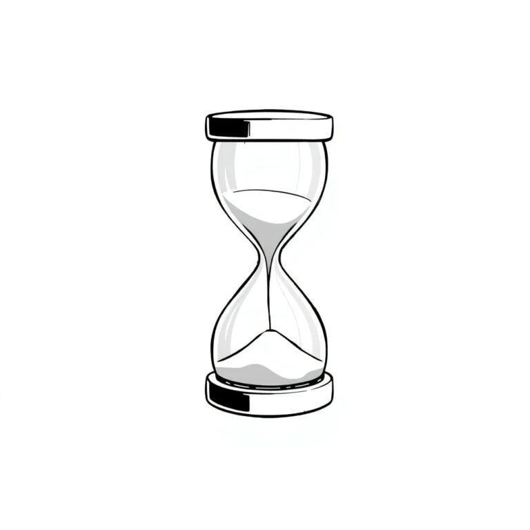 A digital hourglass with shifting sands of binary code