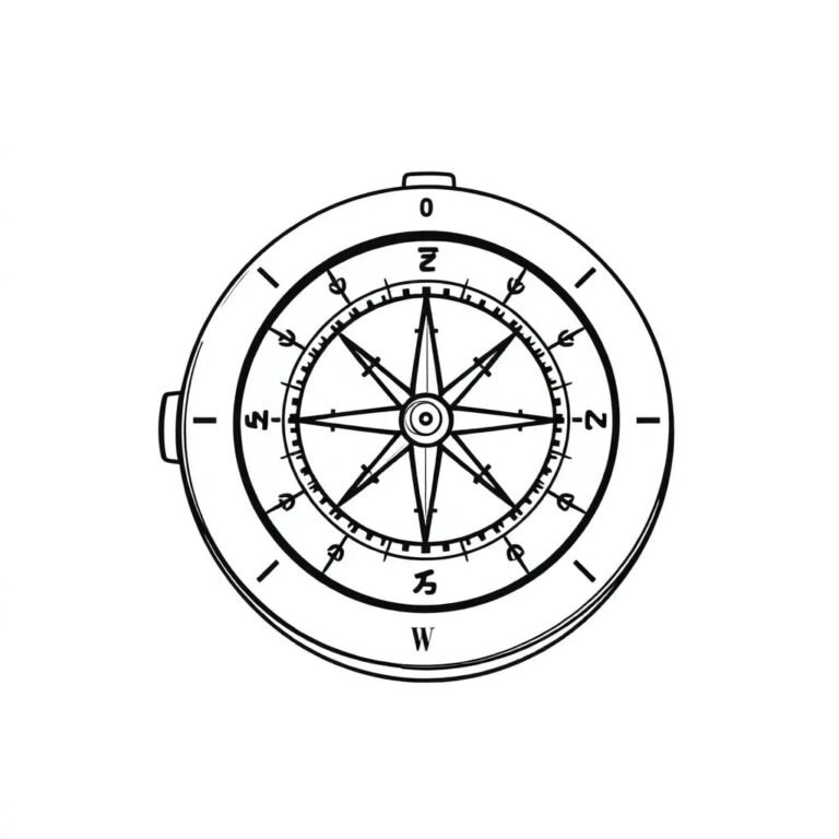 A futuristic, intricately designed compass with a digital display that shows shifting algorithms and policy directives instead of cardinal directions.