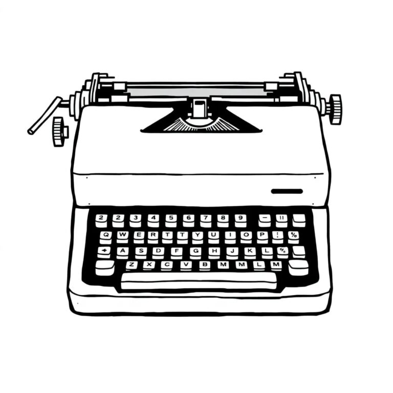 A vintage typewriter with a modern, glowing keyboard overlay