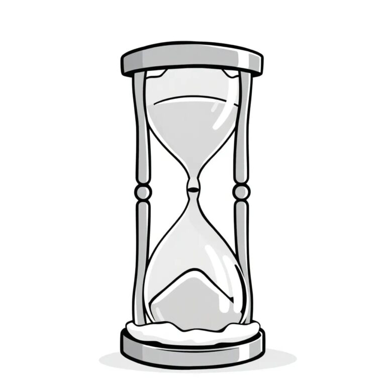 A frozen hourglass with a digital screen displaying a deepfake face