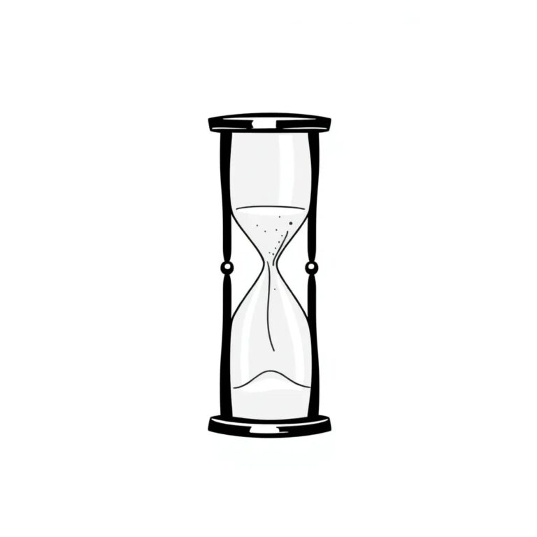 A digital hourglass with flowing lines of code instead of sand