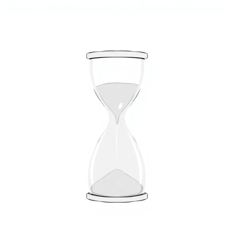 A digital hourglass with flowing lines of code instead of sand