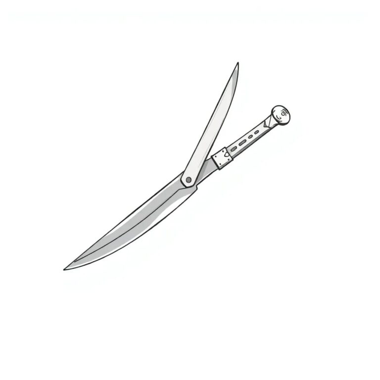 A double-edged scalpel with one blade made of gleaming, futuristic metal and the other blade crafted from ancient, polished bone