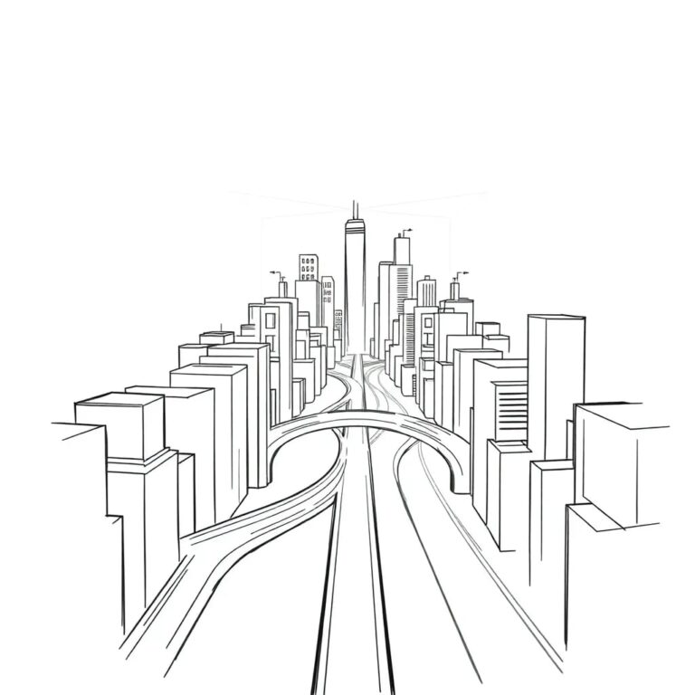 A holographic cityscape with interconnected digital pathways and AI-driven infrastructure