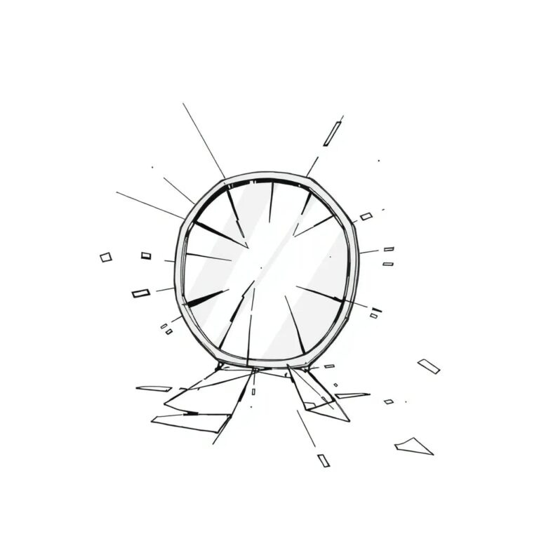 A shattered digital mirror reflecting a fragmented AI algorithm