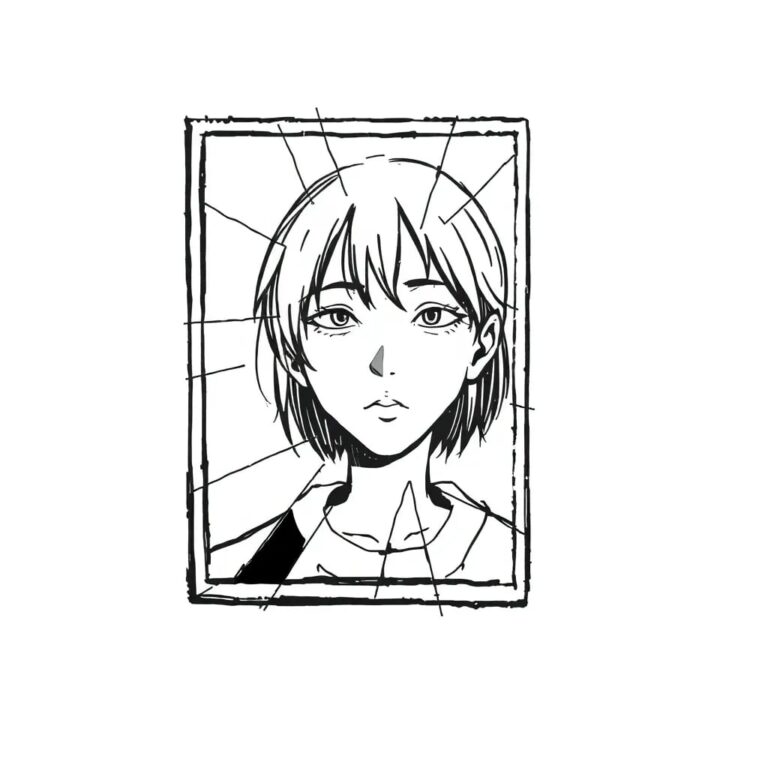 A shattered digital mirror reflecting a fragmented, pixelated self-portrait