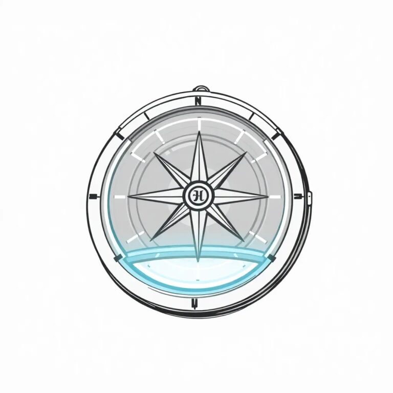 A futuristic, intricately designed AI-powered compass that glows with shifting colors, representing the dynamic and ever-evolving nature of AI governance.