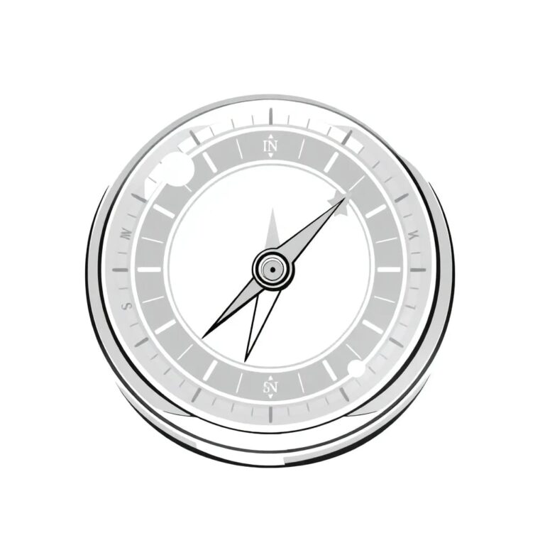 A futuristic, transparent AI-driven compass with a dynamic needle that adjusts based on real-time compliance data and innovation metrics, encased in a sleek, glowing frame.