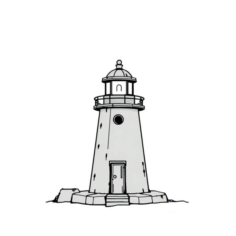 A rusted, unmanned lighthouse beacon with a flickering, malfunctioning LED light