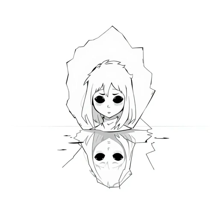 A shattered holographic mirror reflecting a morphing digital avatar