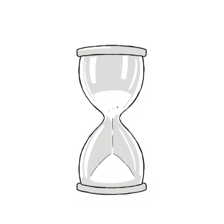 A frozen hourglass with a digital clock face embedded in the glass