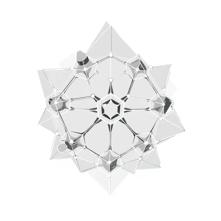 A dynamic, multi-faceted crystal lattice structure with each facet representing a different AI agent, all interconnected and glowing with varying intensities to symbolize their collaborative yet independent actions.
