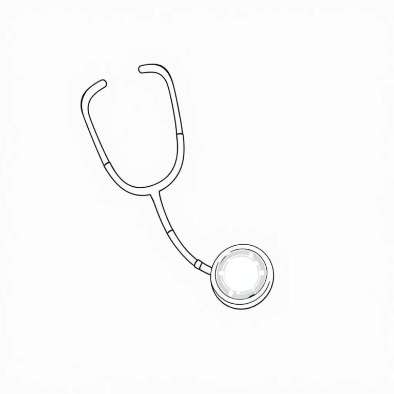 A digital stethoscope with a glowing, pulsating AI chip embedded in its diaphragm