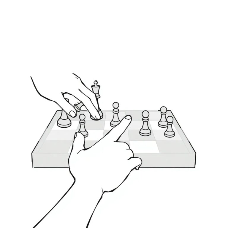 A futuristic, transparent AI-driven chessboard where pieces move autonomously, but a human hand can intervene to adjust or override the AI's decisions.