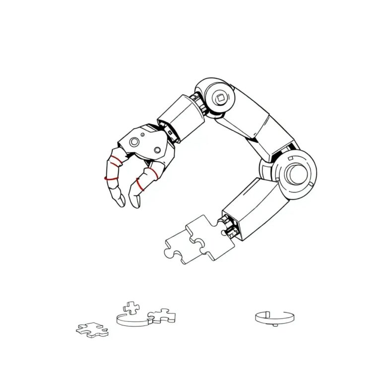 AI-driven robotic arm seamlessly assembling a complex puzzle