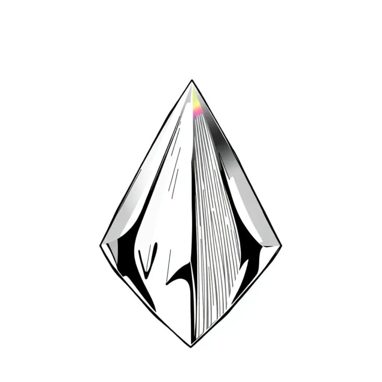 A crystal prism that refracts light into a spectrum of colors, symbolizing the transparency and multi-faceted nature of trustworthy AI governance.