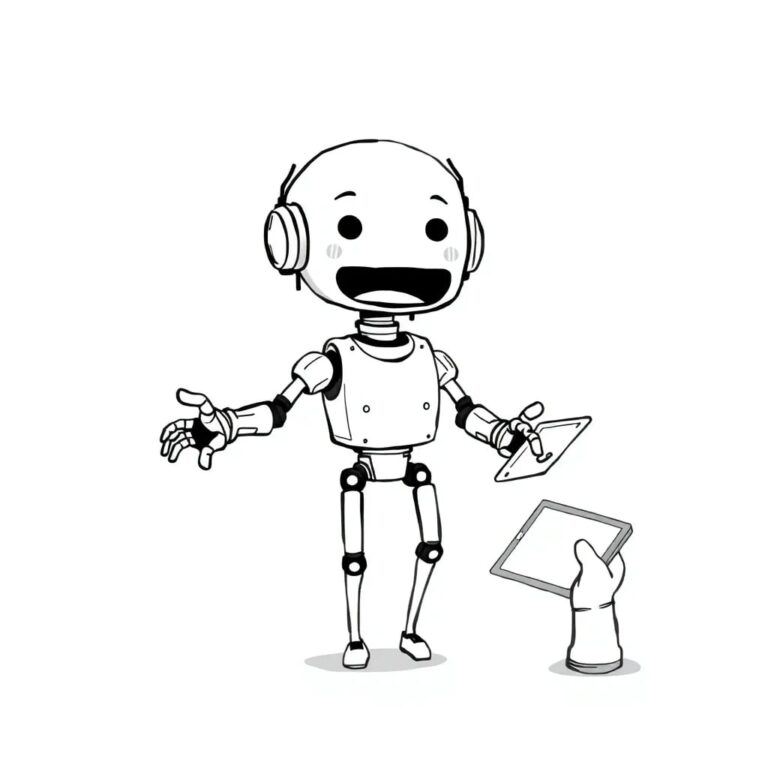 A dynamic, mechanical puppet with interchangeable limbs and facial expressions, controlled by a sleek, futuristic remote that resembles a digital tablet.