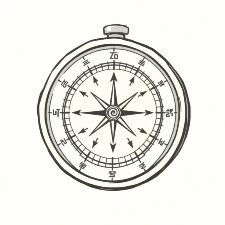A vintage compass with a digital display integrated into its face, showing both traditional cardinal directions and AI-generated navigational suggestions.