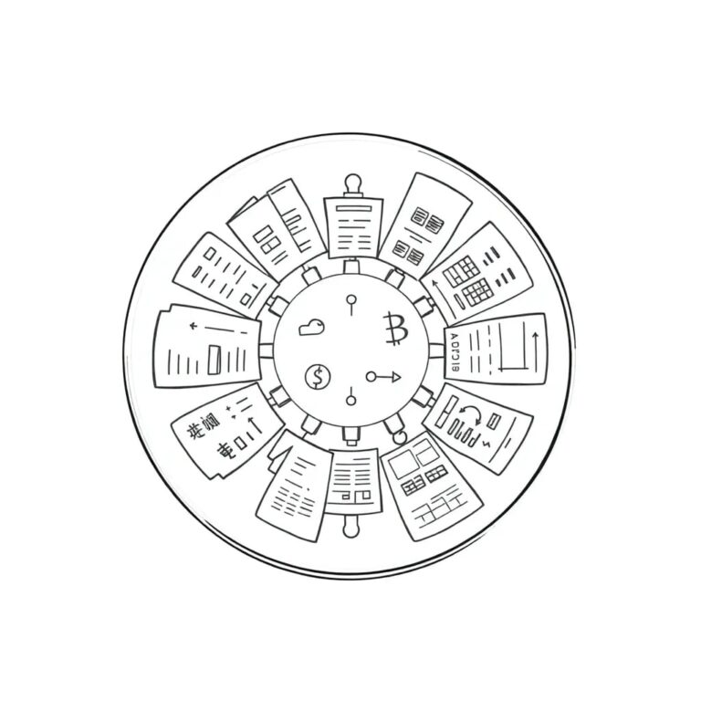 A futuristic, transparent AI-driven kaleidoscope that shifts between images of financial charts, regulatory documents, and promotional banners as it spins.