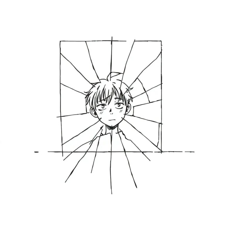 A shattered digital mirror reflecting a distorted, ever-changing image of a person