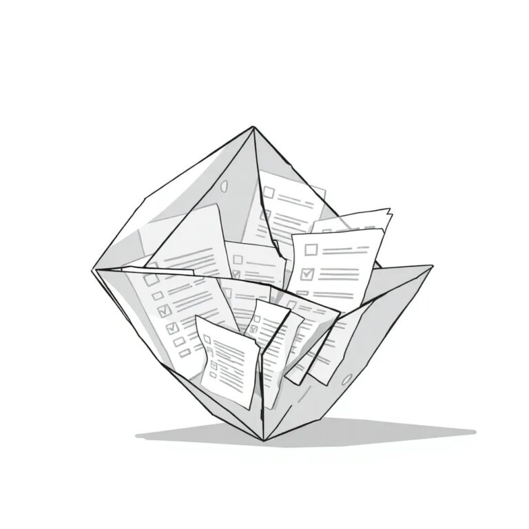 A shattered crystal prism reflecting distorted, fragmented job application forms