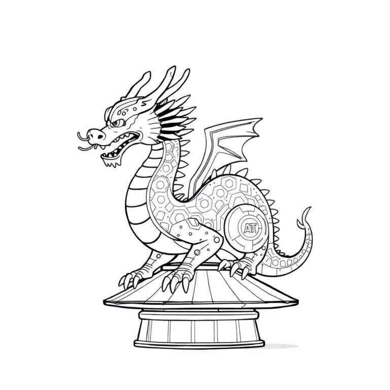 A futuristic, intricately designed Vietnamese dragon statue with glowing AI circuitry embedded within its scales, perched atop a traditional Vietnamese conical hat.