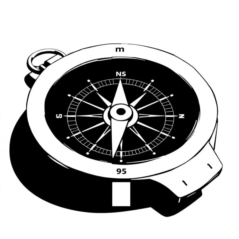 A compass with a digital display that shows a constantly shifting moral algorithm