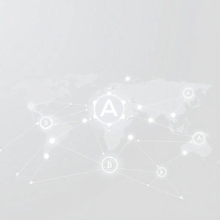 A dynamic, holographic financial network map that morphs in real-time, with AI-driven nodes pulsating and connecting, symbolizing the integration and adaptability of agentic AI within financial services.