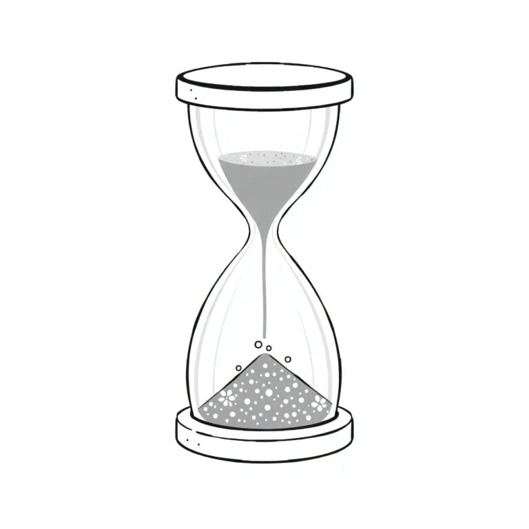 A digital hourglass with AI-generated sand particles that change color based on risk levels