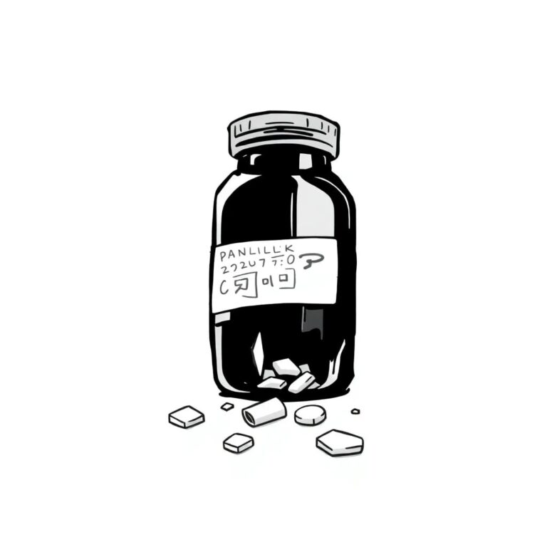 A shattered pill bottle with a glowing, holographic prescription label floating above it