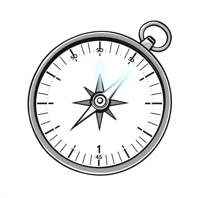 A compass with a glowing aurora borealis needle