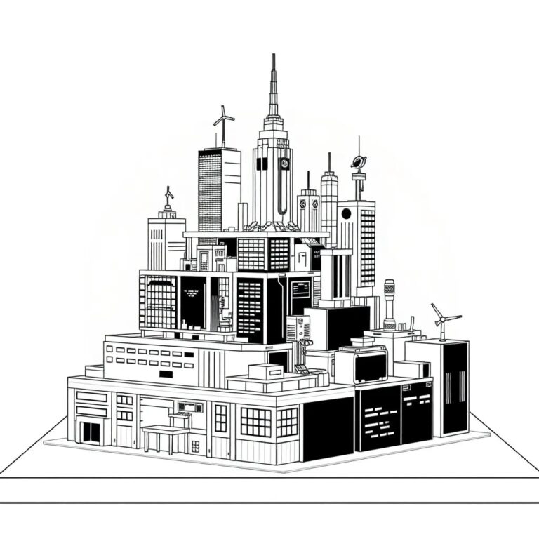 A futuristic, multi-tiered cityscape model where each tier represents a different region, with AI-driven lights and mechanisms that adapt and grow in real-time, symbolizing the transformative impact of regional AI on enterprise landscapes.