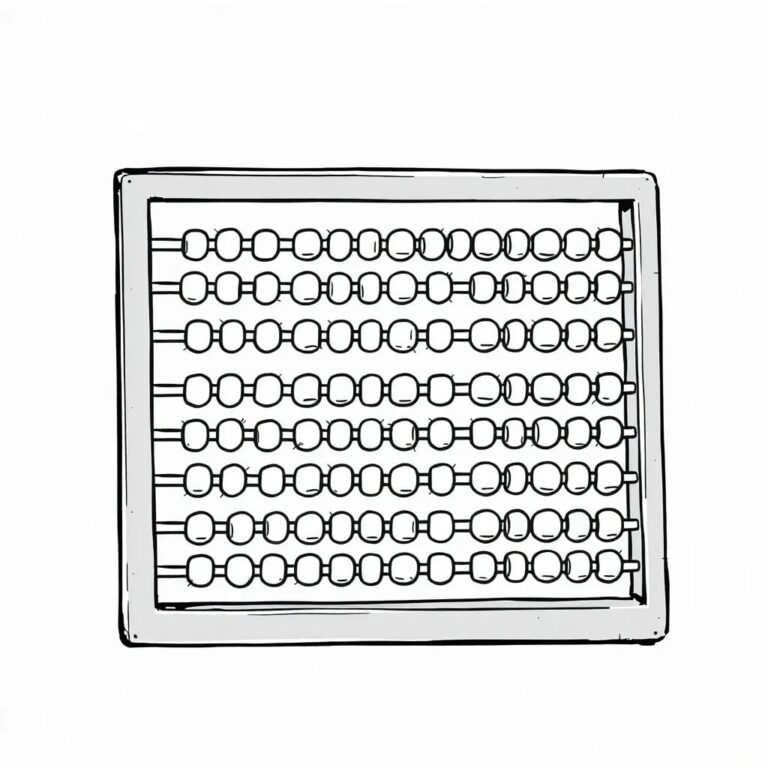 A vintage abacus with its beads replaced by tiny, glowing AI microchips