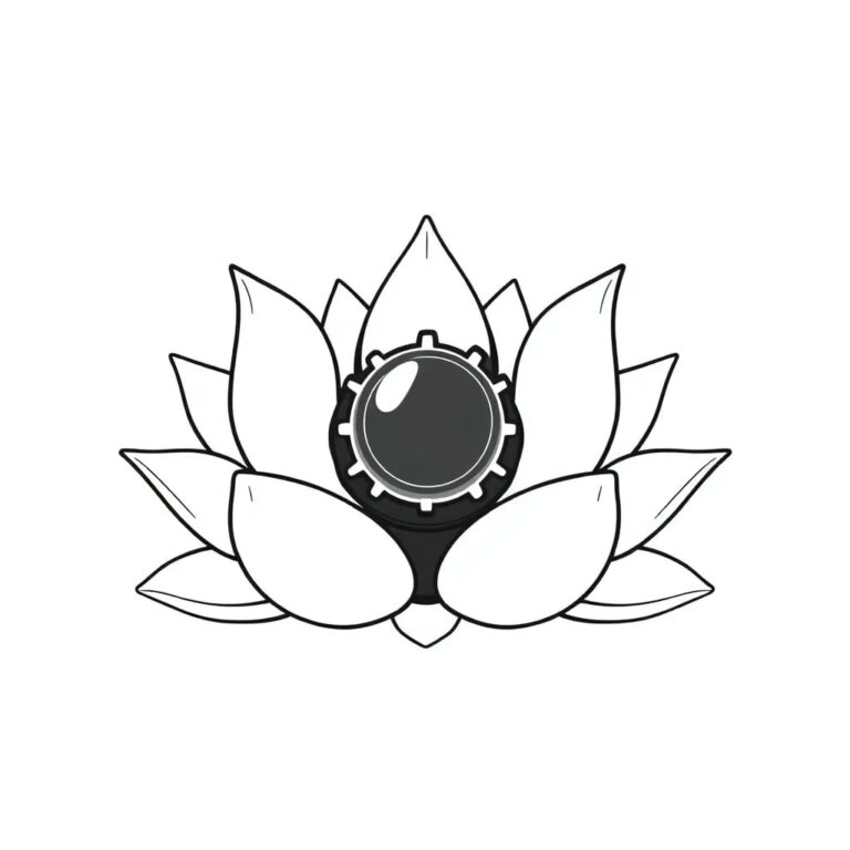 A lotus-shaped AI processor with petals that open and close to represent transparency and control