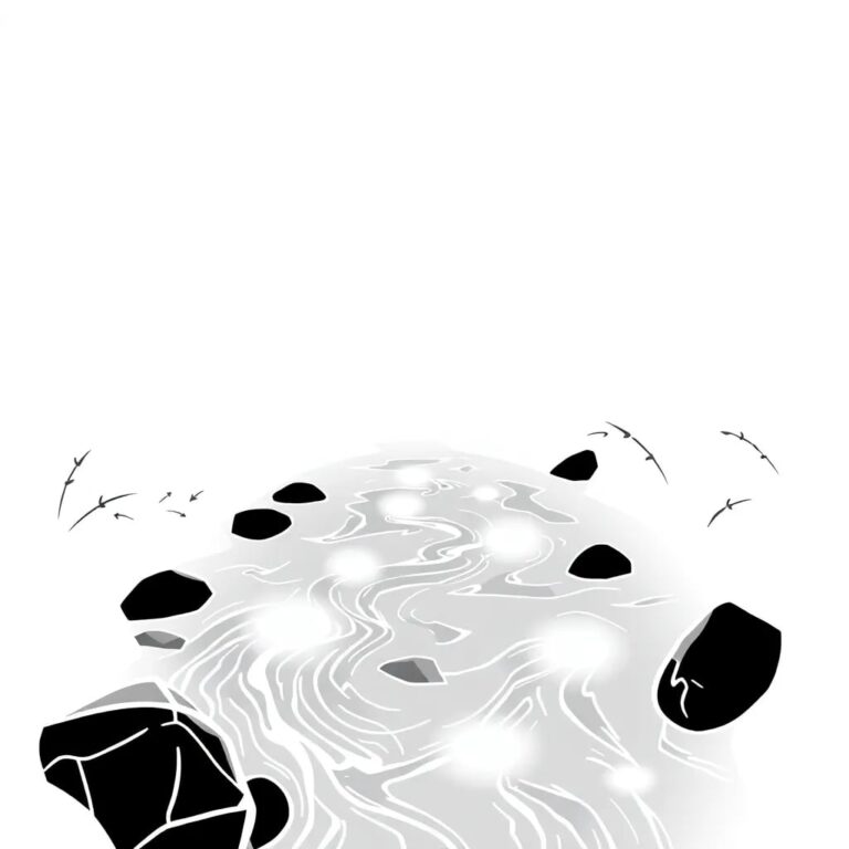 A digital river with flowing binary code and glowing data nodes