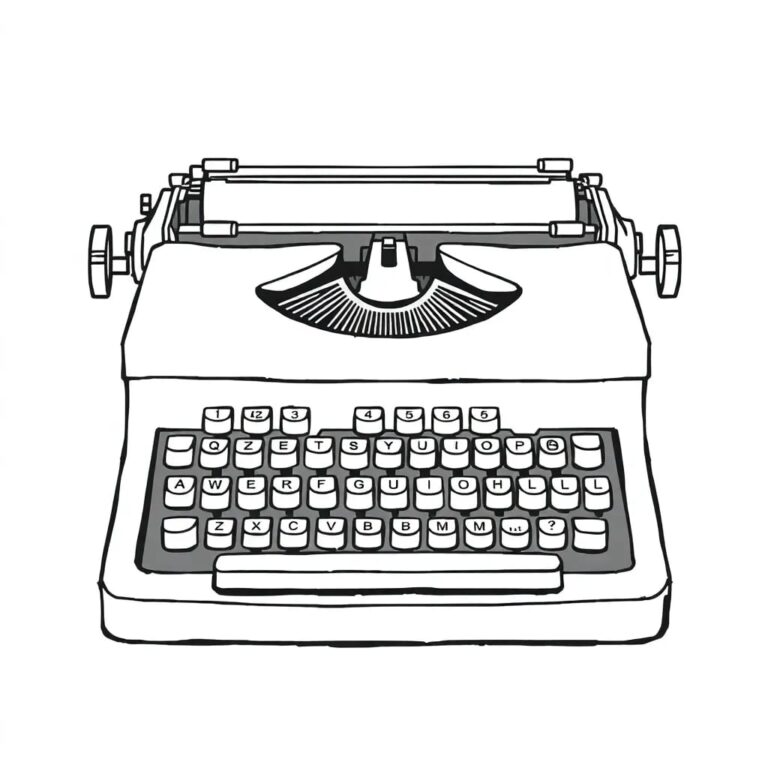 A vintage typewriter with a modern AI chip embedded in its keys