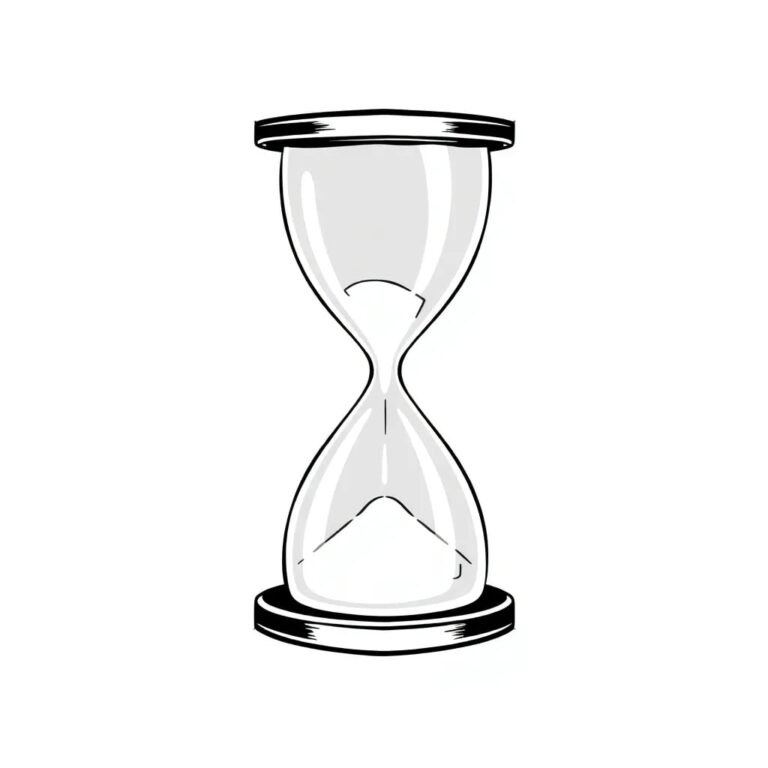 A frozen, glowing hourglass with a digital display counting down in binary code